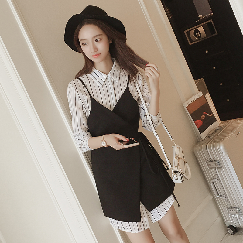 New Jelly Shirt Striped Shirt Dress Autumn Coordin