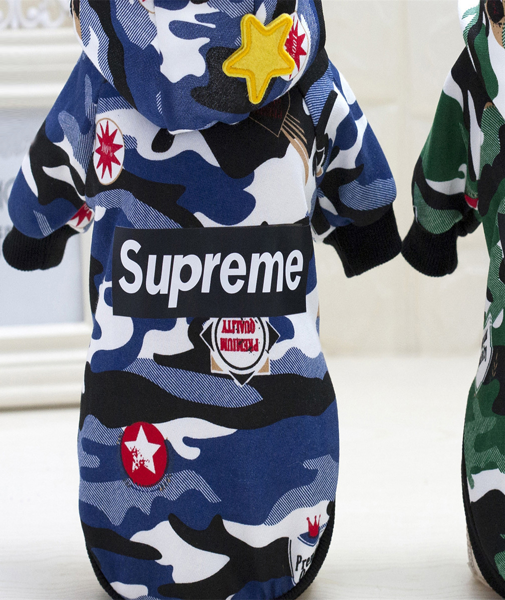 NEW DOG FASHION Supreme Military Dog Hoodie Jumper