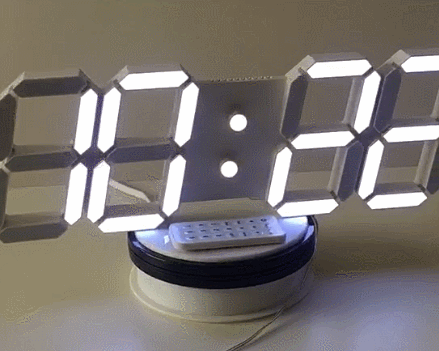 3D LED Wall Clock Interior Large Digital Noiseless