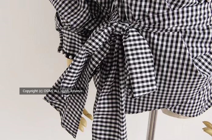 Women Blouses Fashionable! chlo check pearl volume