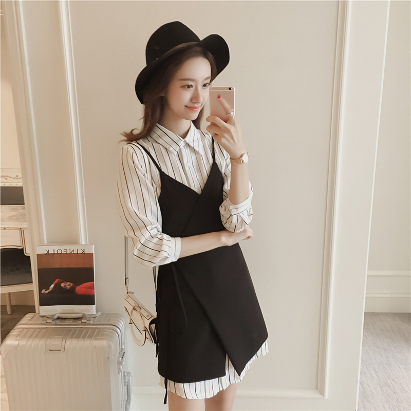 New Jelly Shirt Striped Shirt Dress Autumn Coordin