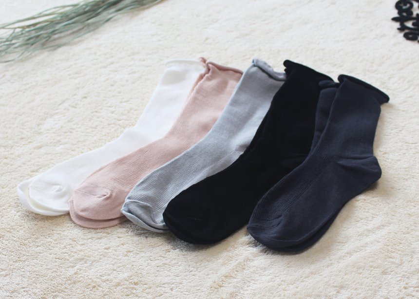New Plain Goliath Rolling Long Socks Loose Ruffles