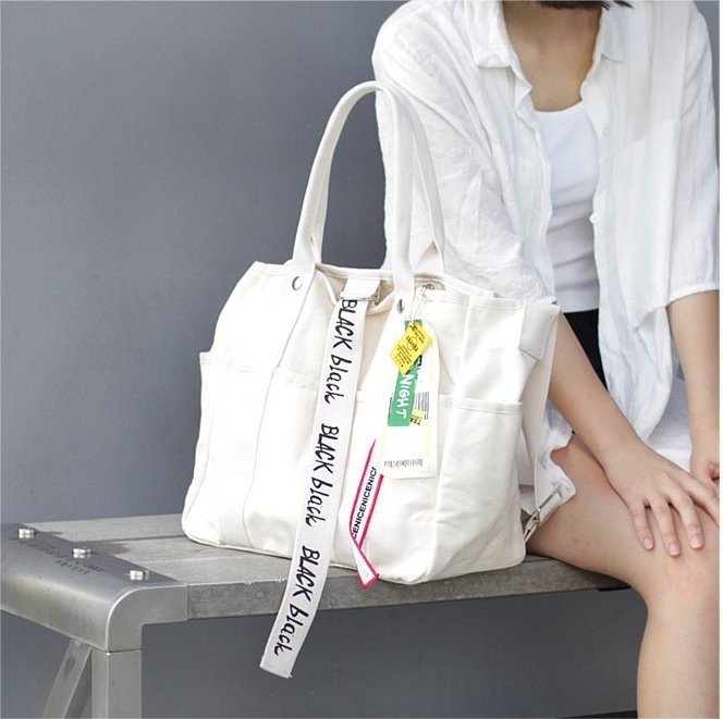 NEW ECO BAG Same day shipping Black Label Canvas E