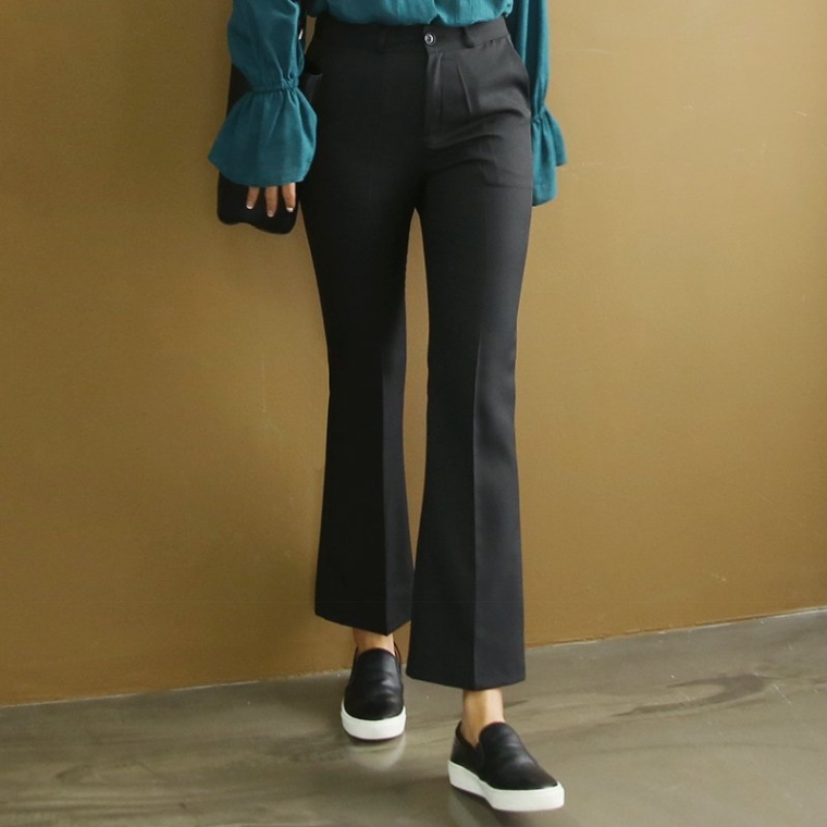 New Women's Pants Basic Boots Cut Slacks Female