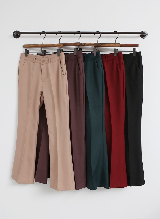 New Women's Pants Basic Boots Cut Slacks Female