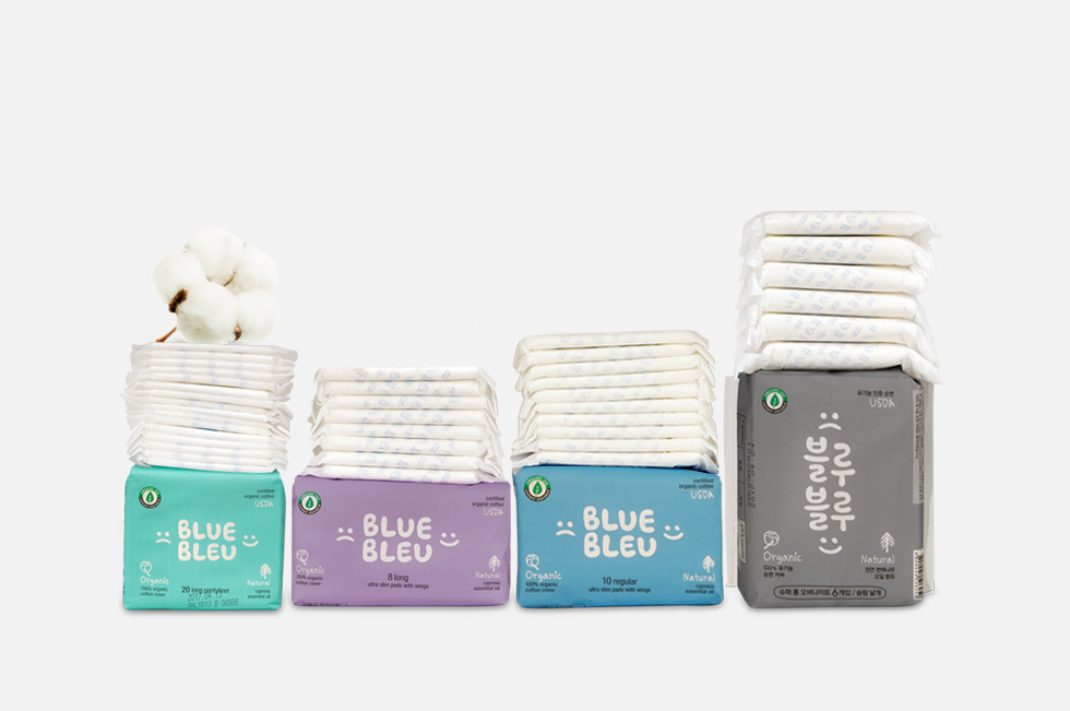 Blue Blue napkin Organic cotton cover Safe eco-fri