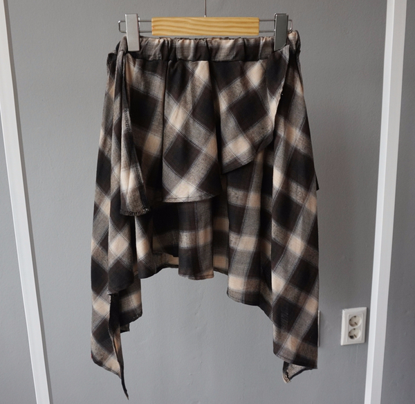 Gingham Checked Bands Uncut Canker Ruffle Mini Ski