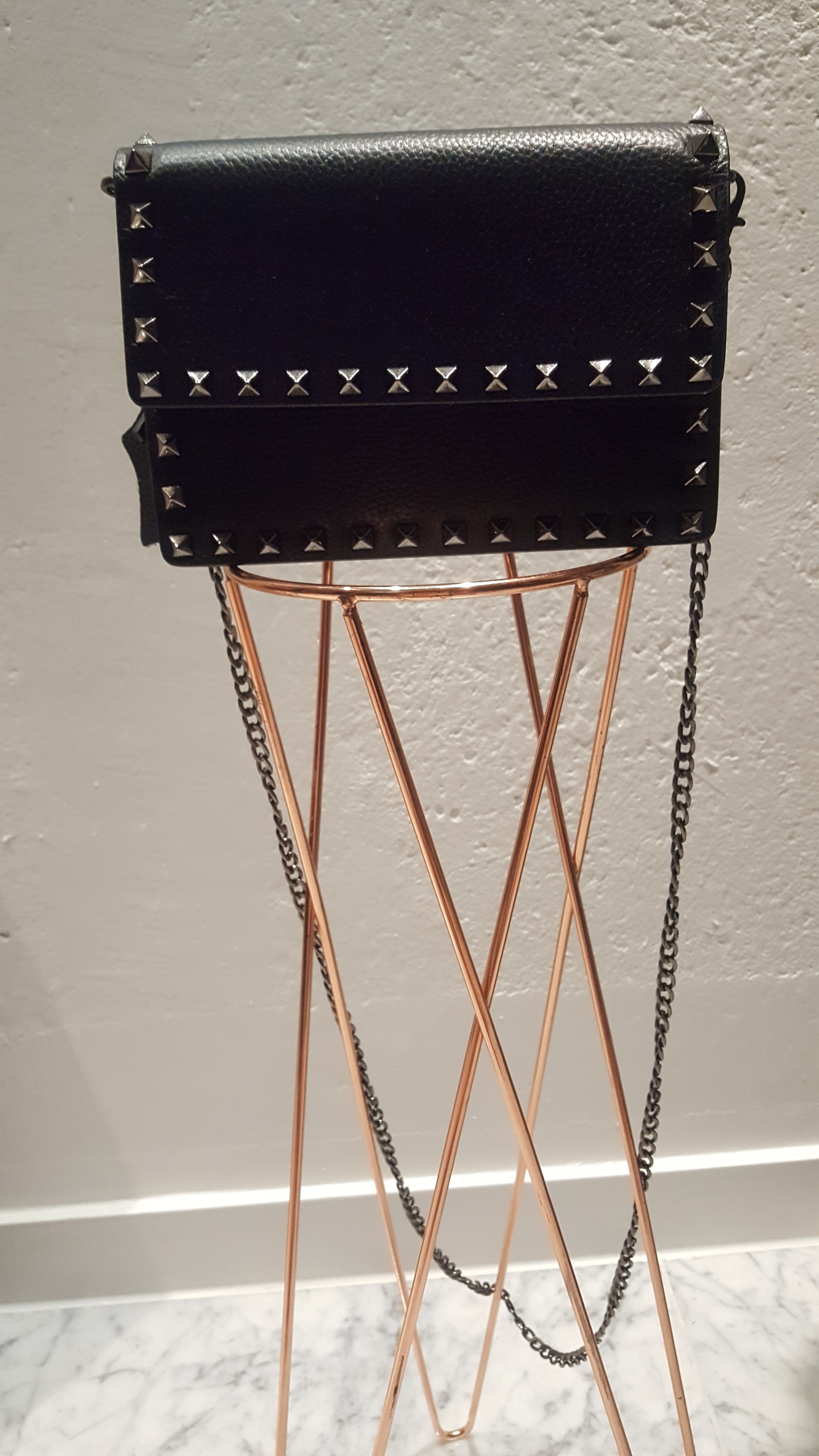 New Stud Black Chain Mini Bag Clutch Back Cross Ba