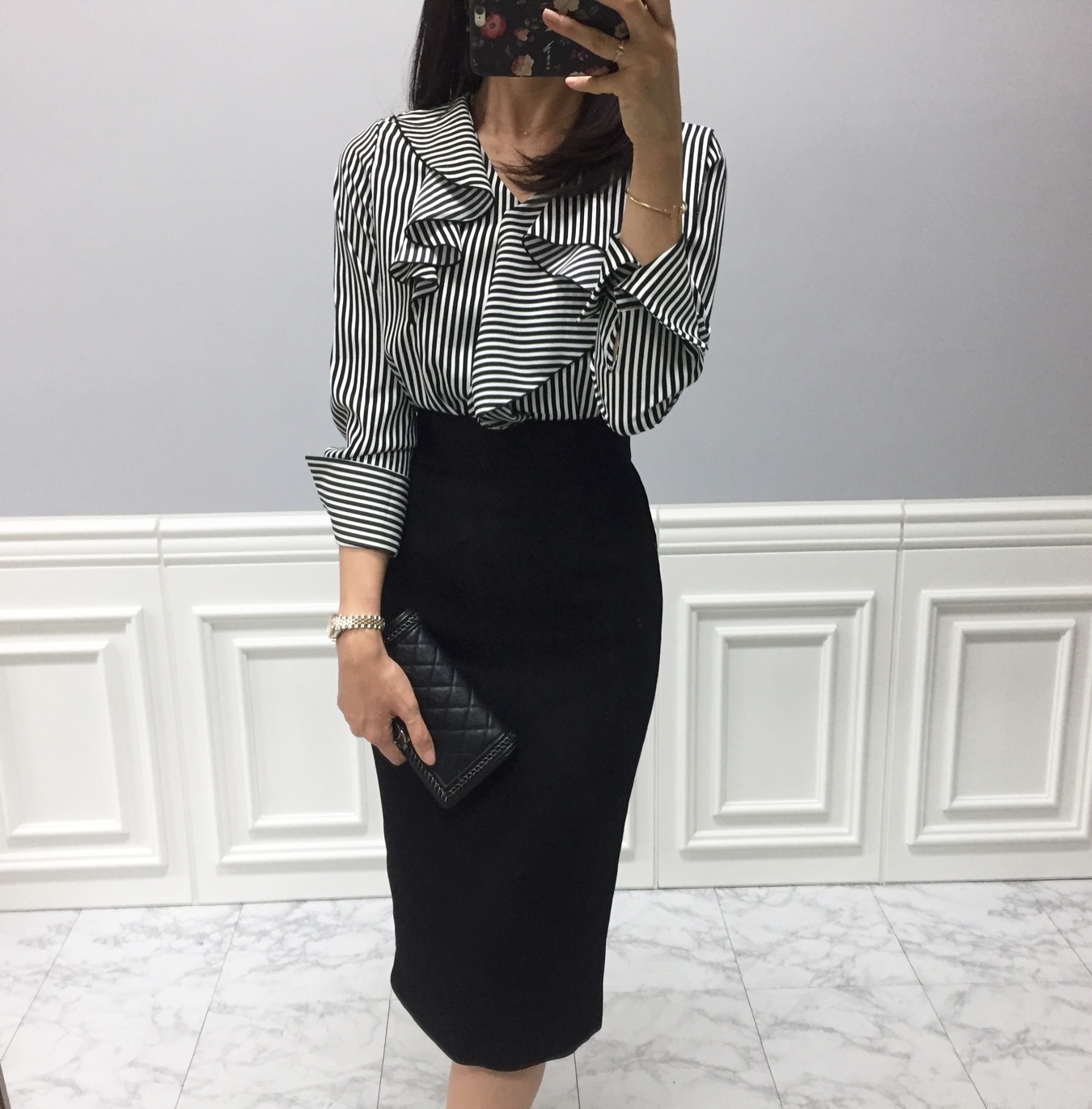 NEW FASHION LADY GIRL Blouse Striped Frill Blouse