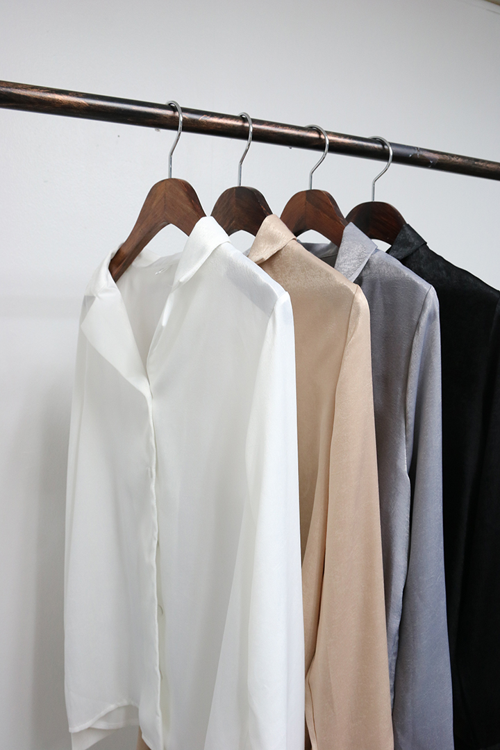 Autumn Silk Velor Blouse Shirt 4color Cody Pink Of