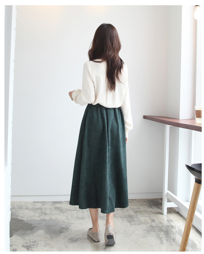 Knicks A line bending long skirt 30s female flare 