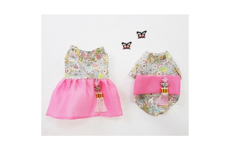NEW DOG FASHION Liberty Pink Dogs Hanbok Crash Dog