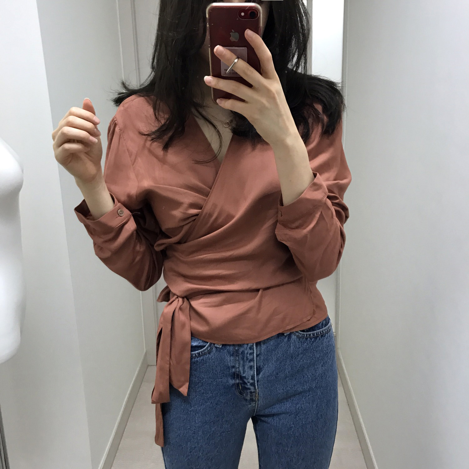 NEW FASHION LADY GIRL Blouse Feminine Wrap Blouse 