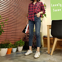 Women Blouses Daily Check NB Lovely Swan