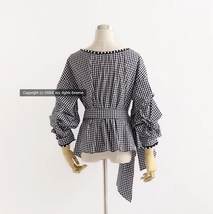 Women Blouses Fashionable! chlo check pearl volume