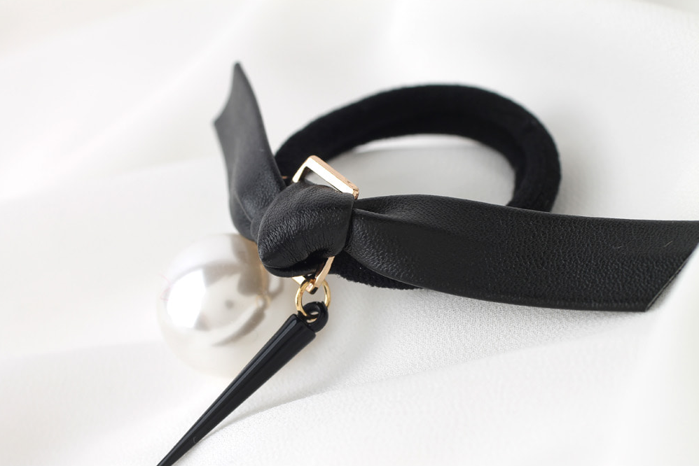 Pearl Point Leather Ribbon Hair Lanyard CUTE Lovel