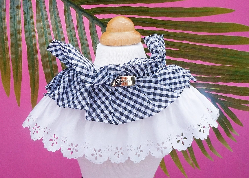 NEW DOG FASHION Check Cape Puppy Scarf Necklace Ne