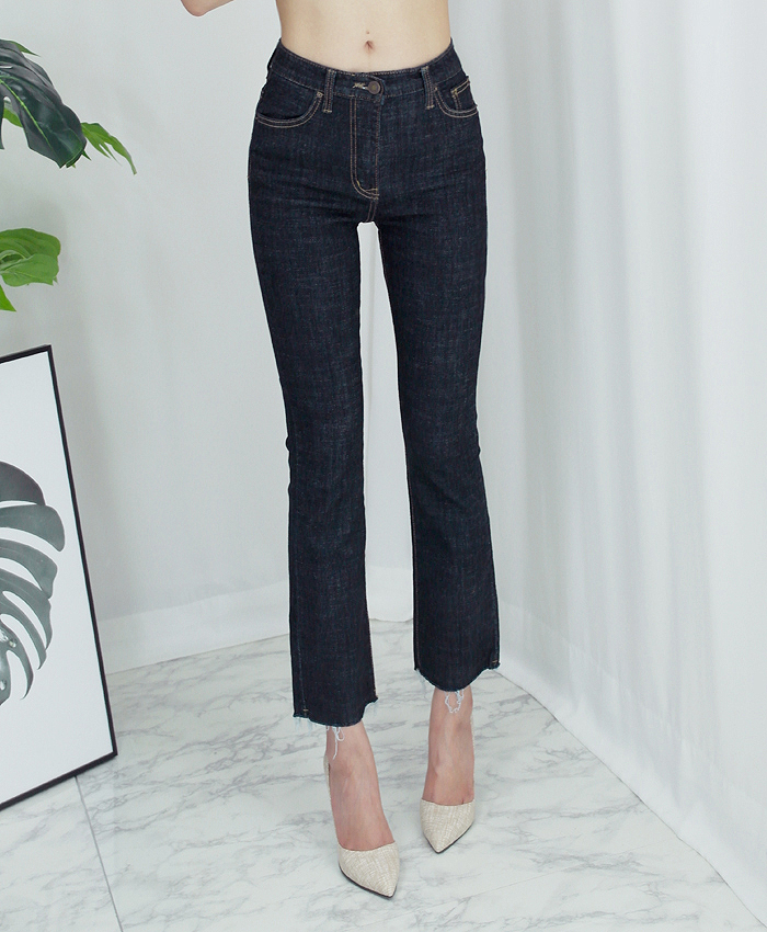Women Jeans Pants Ji Qing Van Half Boots Cut Women