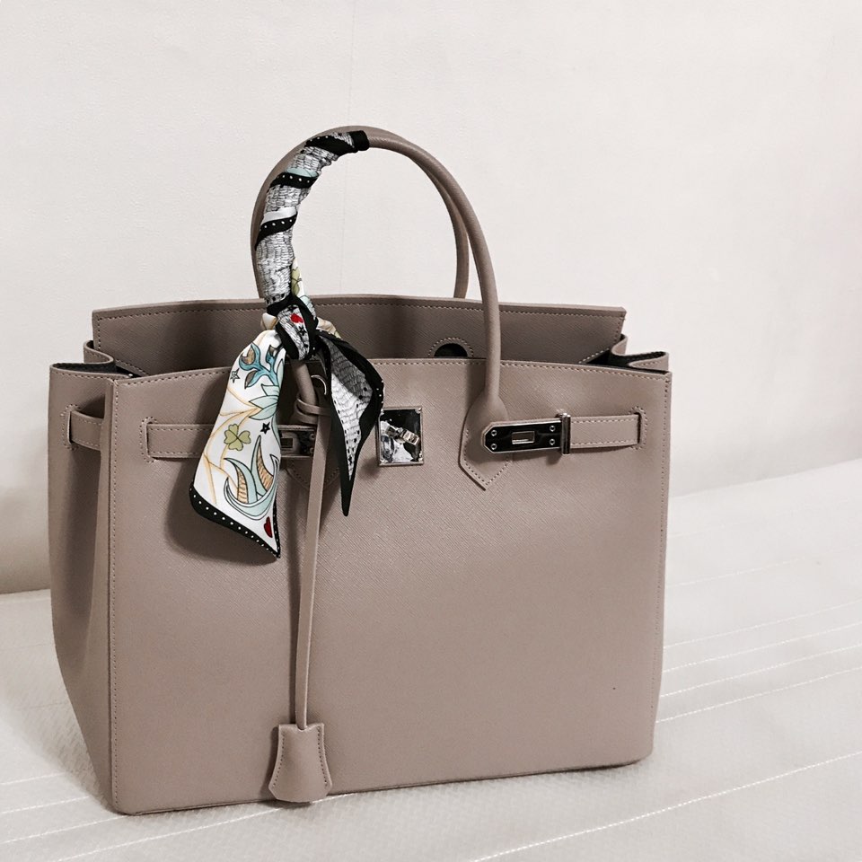 New Women's Bags Strap Birkin Bag Leather Tote 