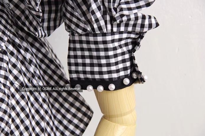 Women Blouses Fashionable! chlo check pearl volume