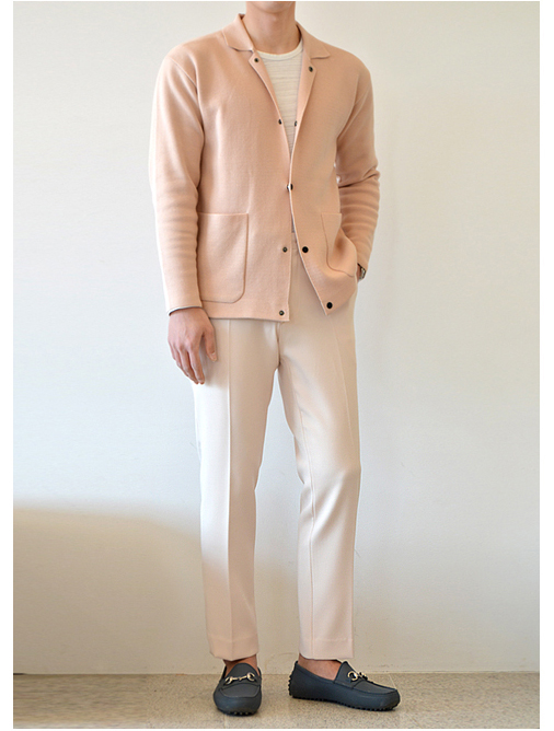 New Men's Pants Men's Viscose Wool Beige Sle