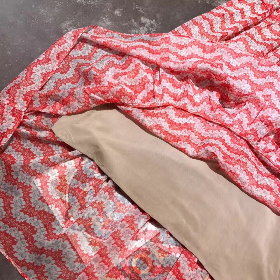 Long-sleeved casual cute style chiffon long dress 