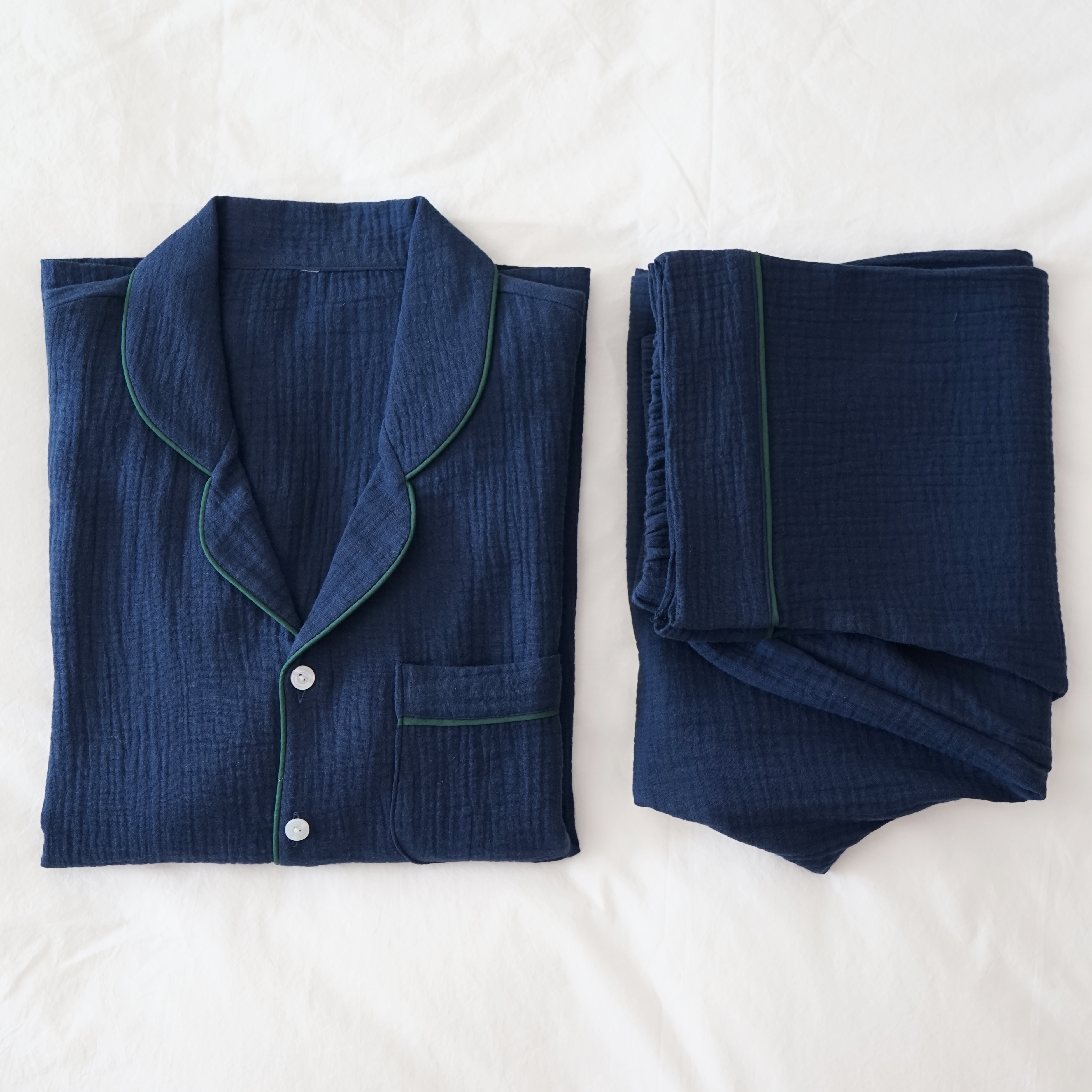 New Gauze Pajamas _ Navy M, Womens, Pajamas Newlyw