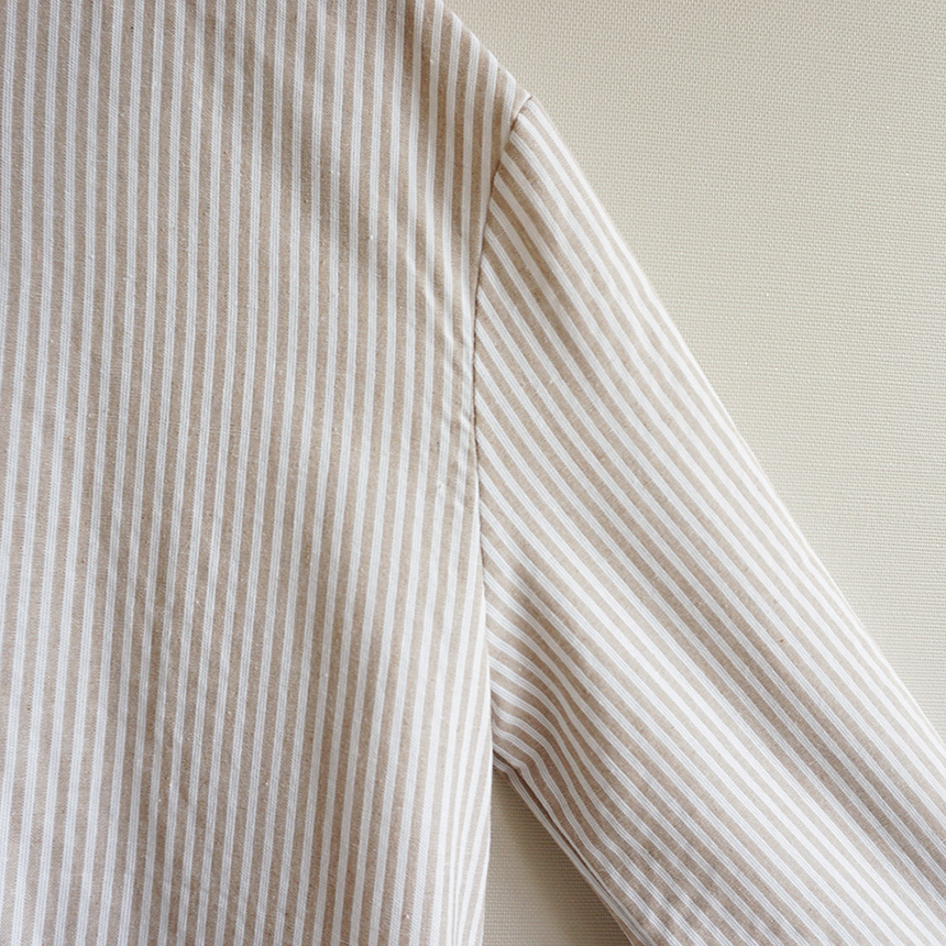 New striped shirt Long dress Fall visitor Loose-fi