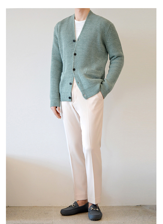 New Men's Pants Men's Viscose Wool Beige Sle