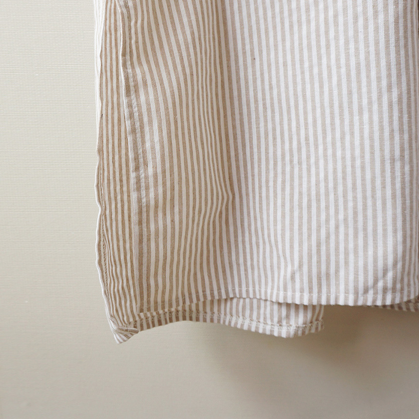 New striped shirt Long dress Fall visitor Loose-fi