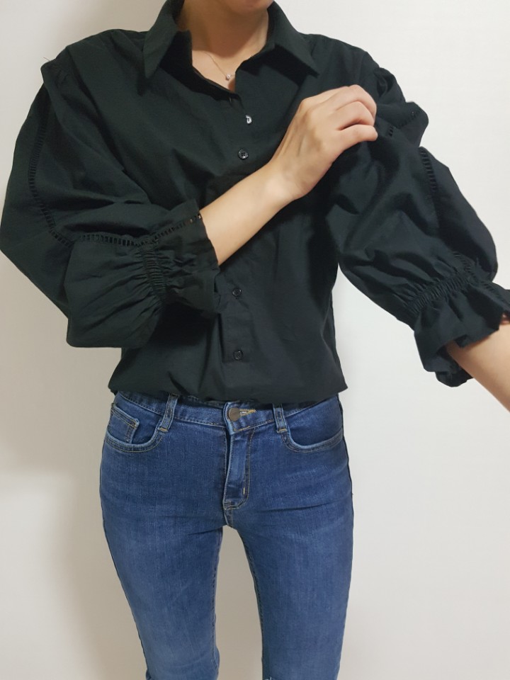 Formal Autumn Shirt Balloon Sleeved Blouse 20's