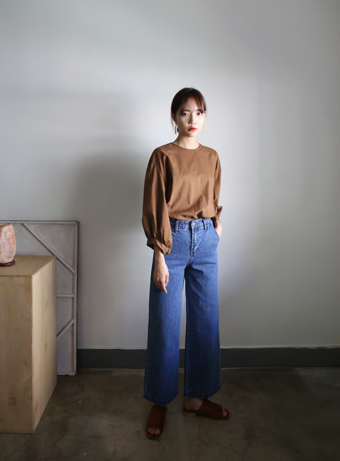 Women Jeans Pants High waisted fits wide denim pan