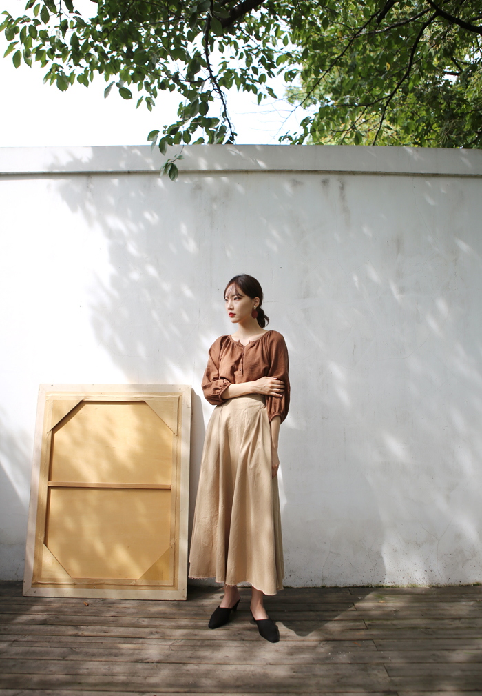 NEW FASHION LADY GIRL Blouse Loose Piece Shirring 