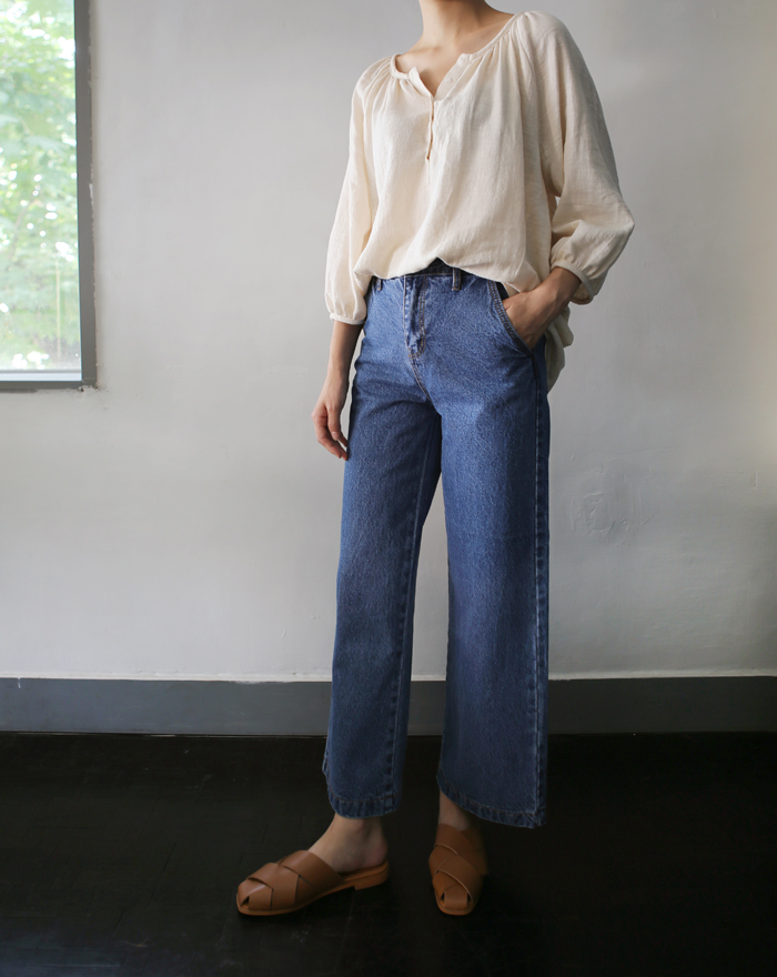 Women Jeans Pants High waisted fits wide denim pan