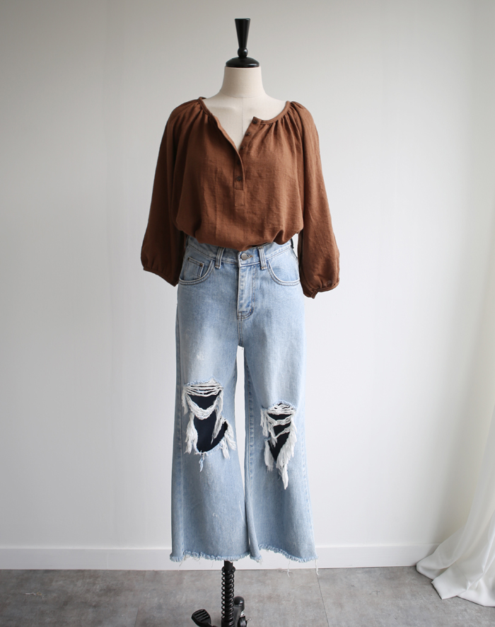 NEW FASHION LADY GIRL Blouse Loose Piece Shirring 