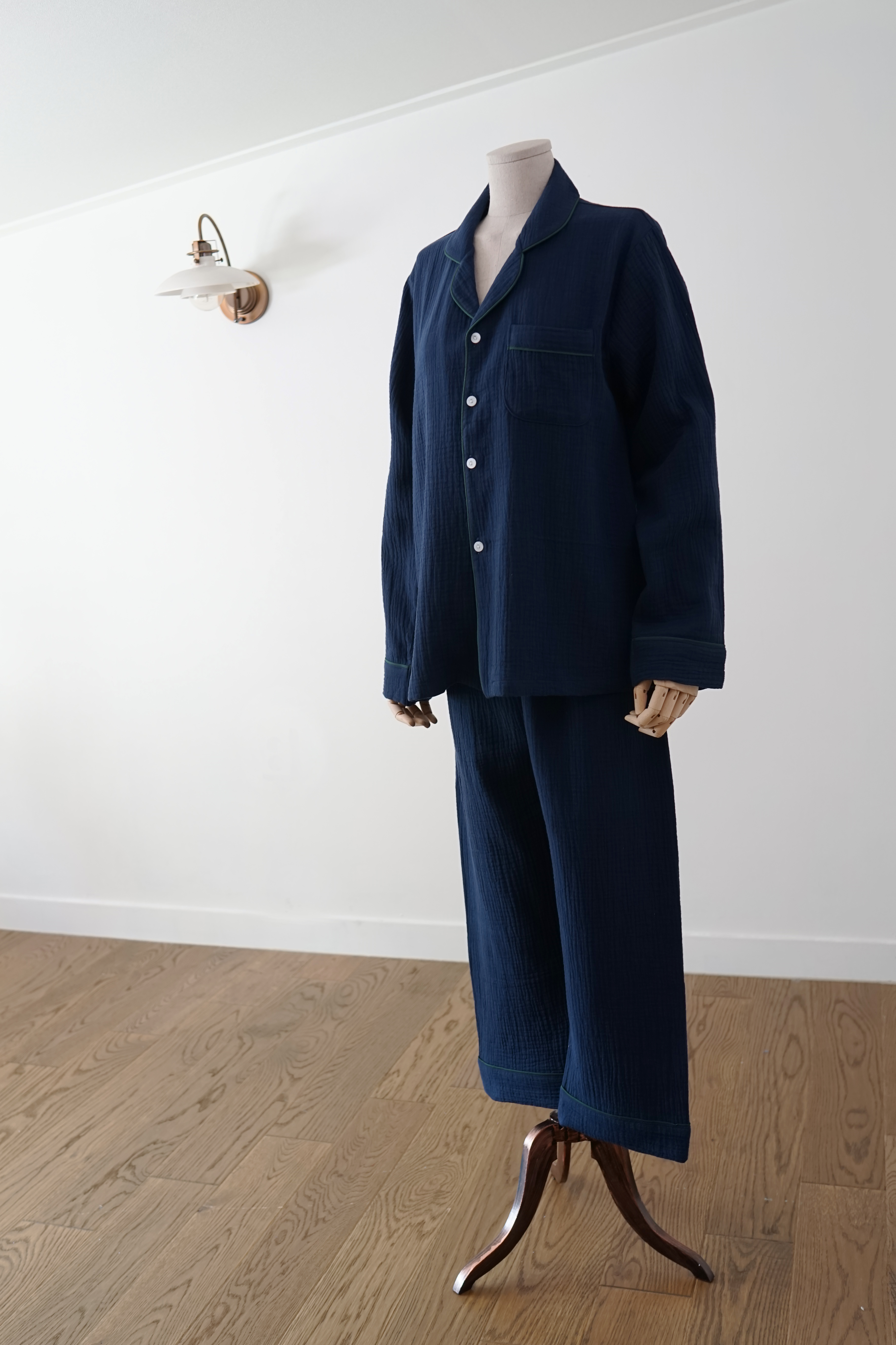 New Gauze Pajamas _ Navy M, Womens, Pajamas Newlyw