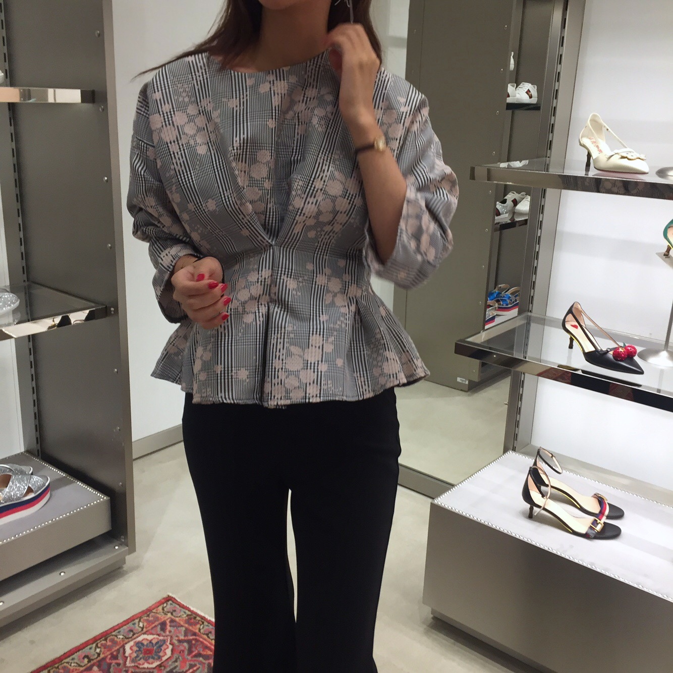 Women Blouses Seven Sisters Glen Check Bulk Blouse