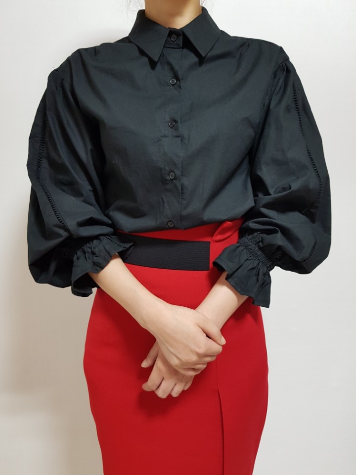 Formal Autumn Shirt Balloon Sleeved Blouse 20's