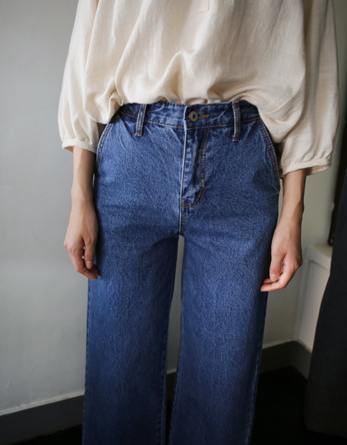 Women Jeans Pants High waisted fits wide denim pan