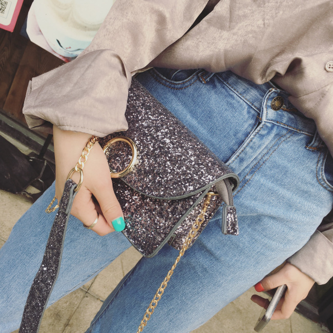 New Glitter Cross Chain Mini Back Women Bags Women