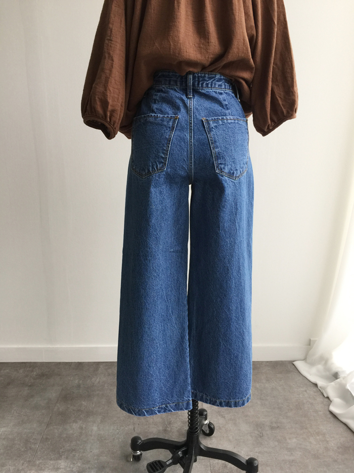 Women Jeans Pants High waisted fits wide denim pan