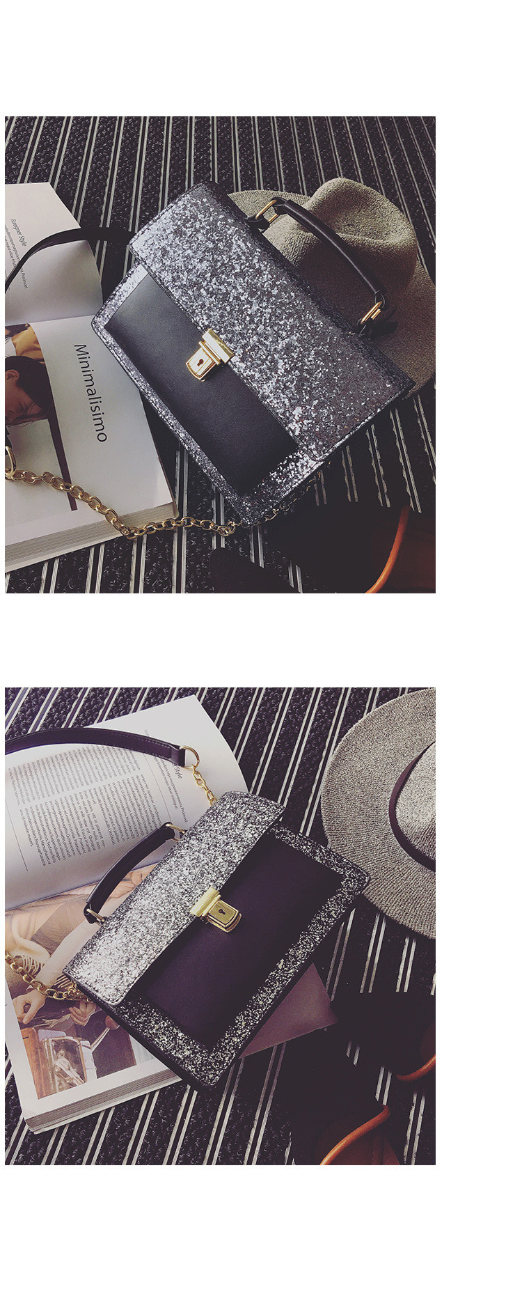 New Glitter Cross Chain Mini Back Women Bags Women