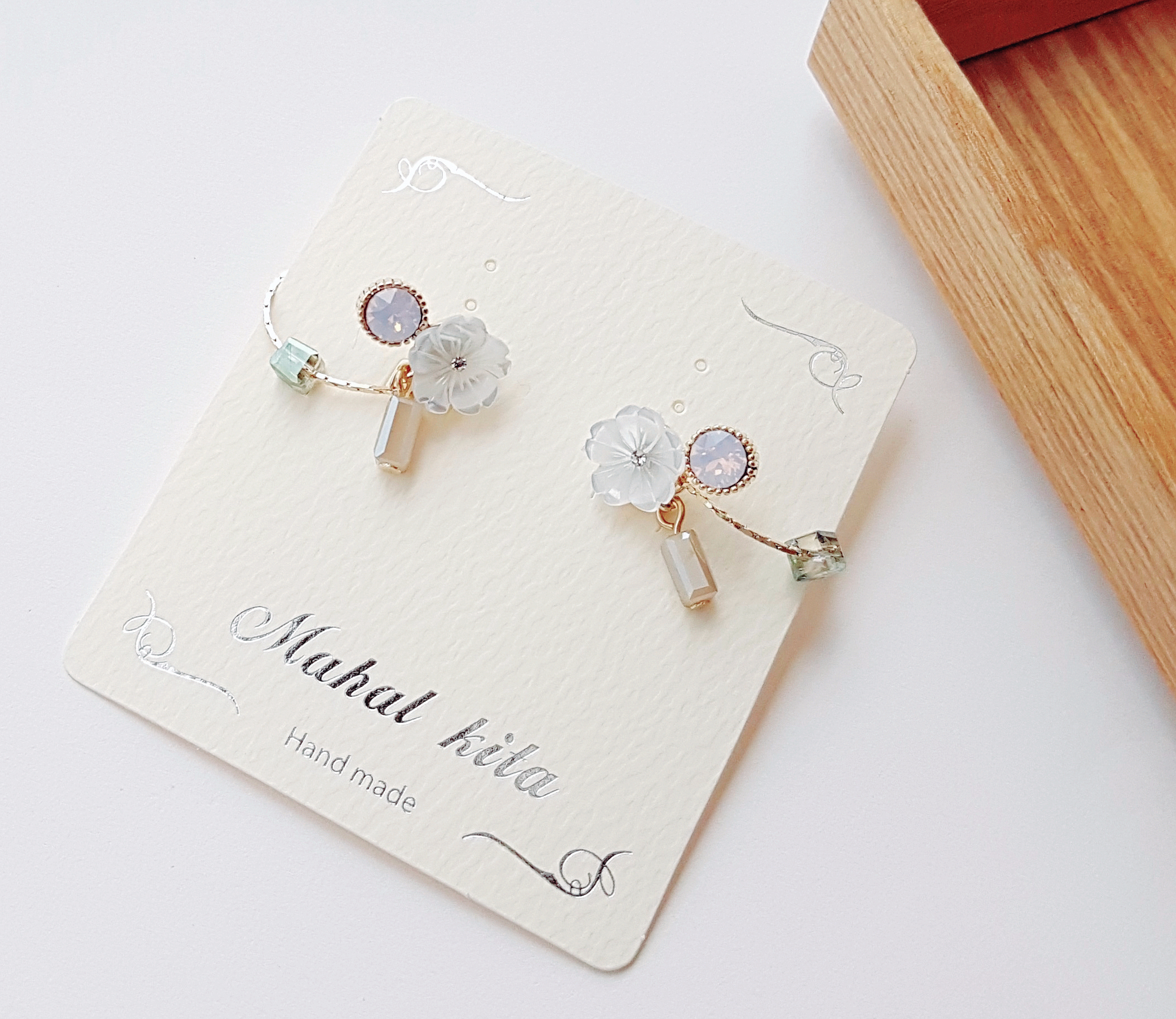 Pearl chain bar drop earrings girlfriend gift fanc