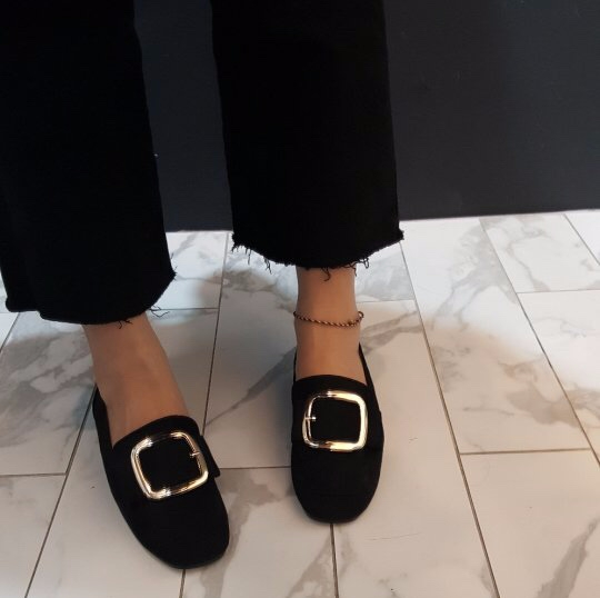 New Square gold leaf daily loafers 1color Good fit