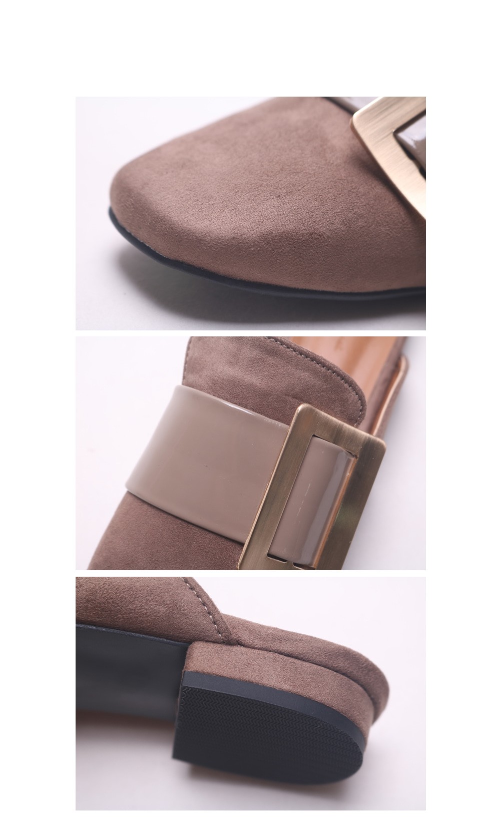 New color buckle blouse 2.5cm suede flat shoes sli