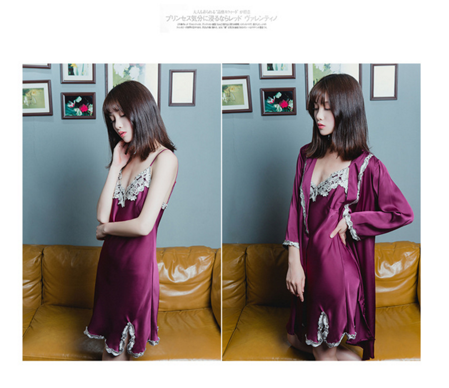 NEW SEXY LINGERIE Silk slip robe gown set Sexy lin
