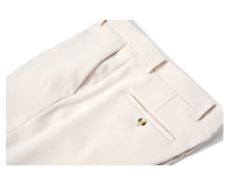 New Men's Pants Men's Viscose Wool Beige Sle