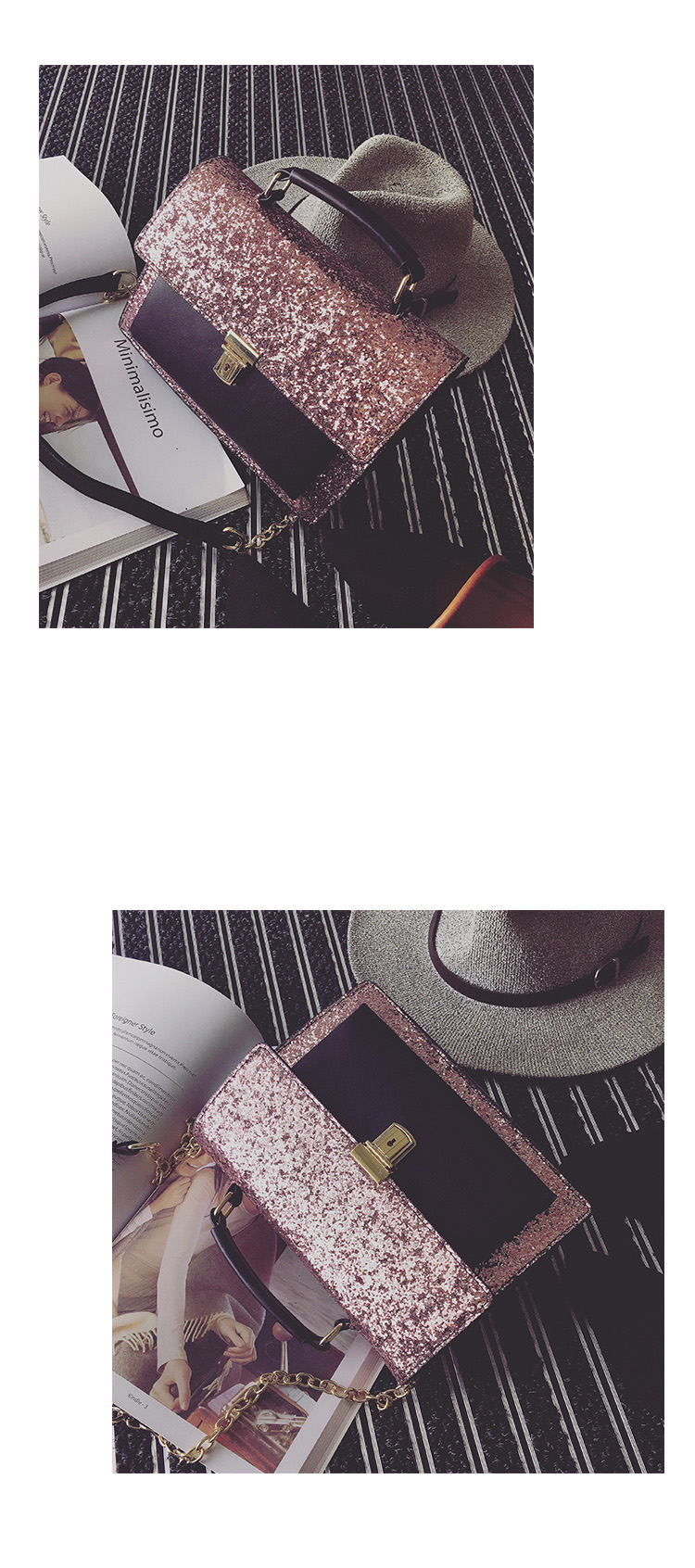 New Glitter Cross Chain Mini Back Women Bags Women