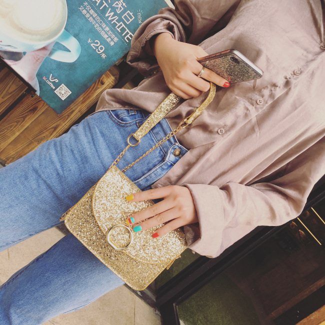 New Glitter Cross Chain Mini Back Women Bags Women