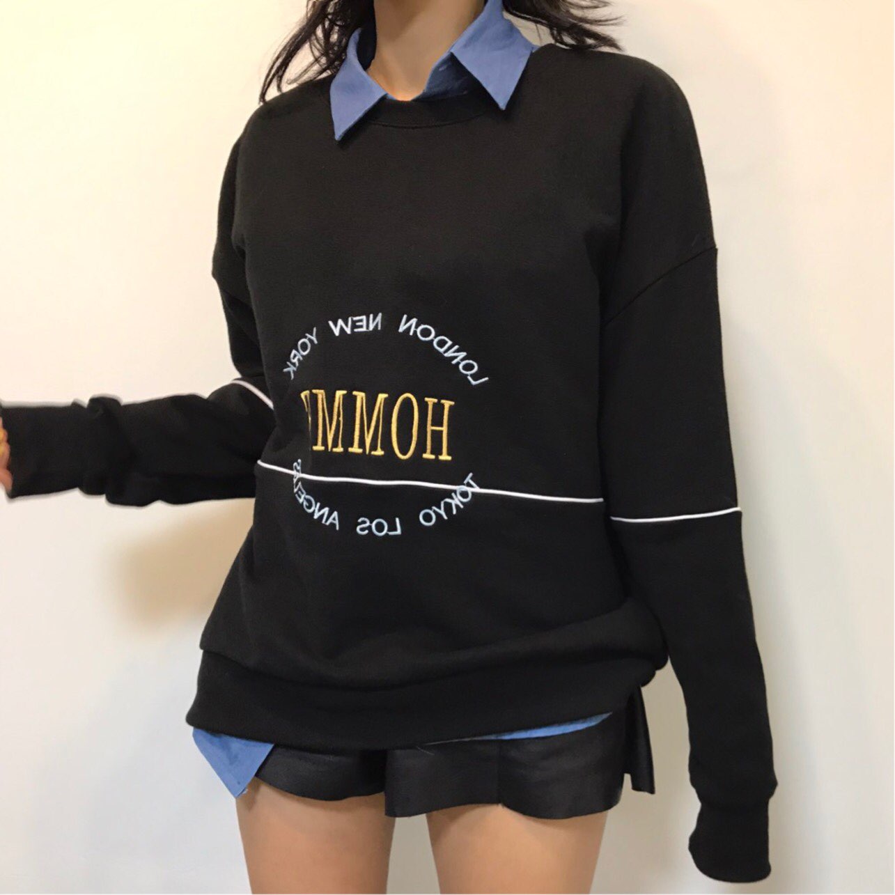 Women Short Pants Leather shorts banding 2color Te